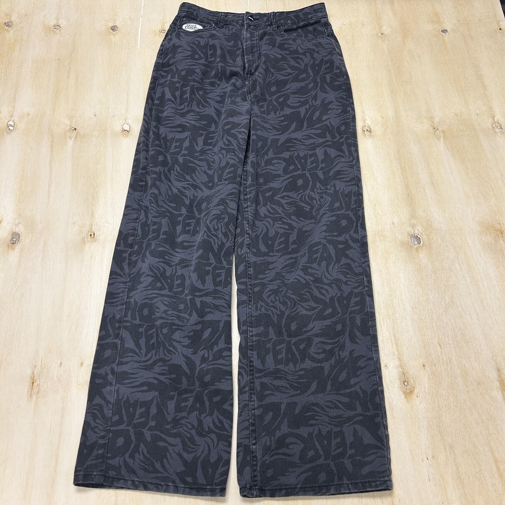 No Fear H&M Jeans Womens 28x30 Charcoal Gray Denim Relaxed Wide Leg Pants